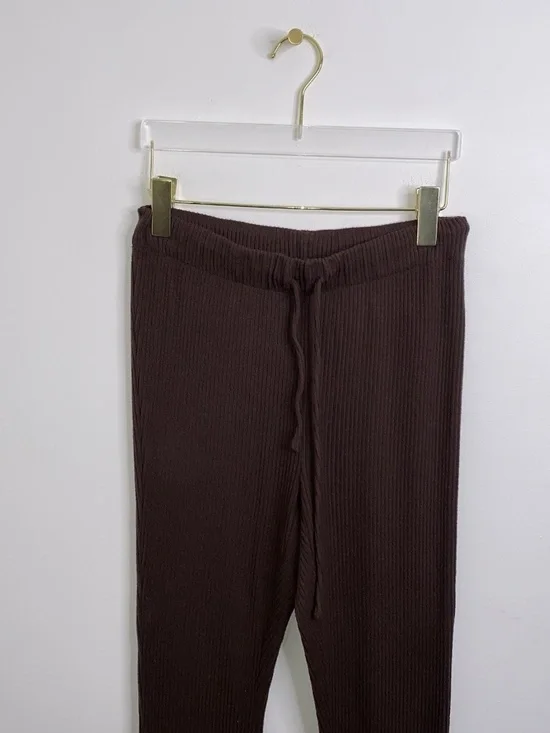 ARITZIA The Group by Babaton Pants Ribbed Flare Brown Soft Size M Loungewear - Picture 5 of 13